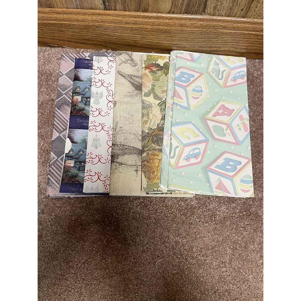 Gift Wrap Wrapping Paper Sheets Some Partial Vtg 6 Patterns Ducks -floral- Baby